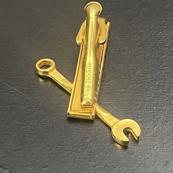 Vintage Adjustable Wrench Tie Back Bar Clip Gold Tone - Picture 5 of 8